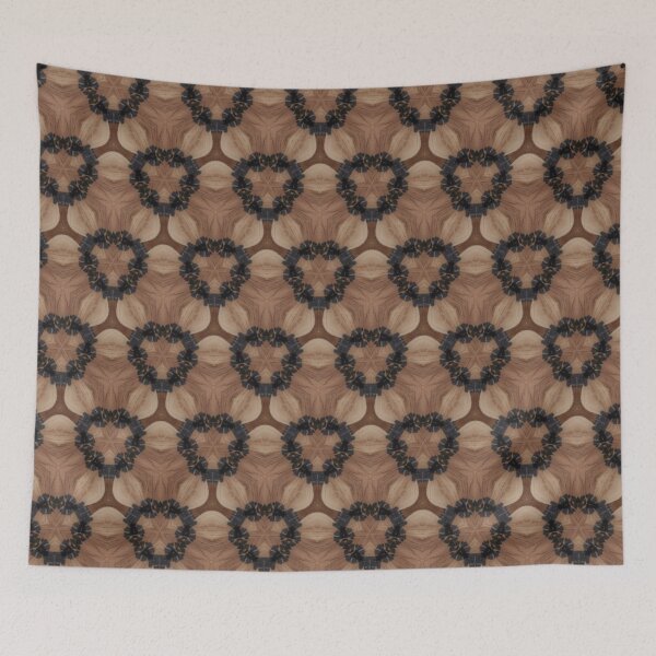 Item preview, Brown and Black Geometric Heart Pattern designed and sold by IntelliMindDesigns.