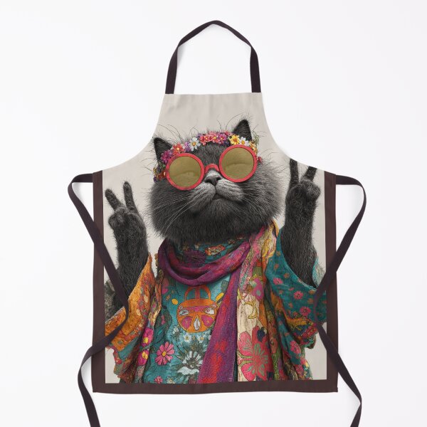 Item preview, Groovy hippie cat-peace and love  designed and sold by PASSION AND FUN WORLD .