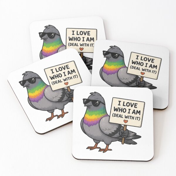 Item preview, I Love Who I Am Deal With It Pride Pigeon designed and sold by Pixanova.