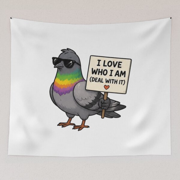 Item preview, I Love Who I Am Deal With It Pride Pigeon designed and sold by Pixanova.
