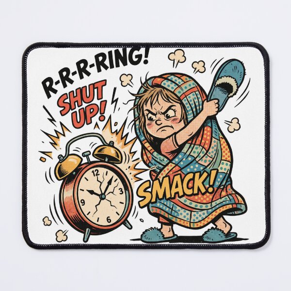 Item preview, Grumpy Morning Girl Cartoon Design designed and sold by Purrlume.