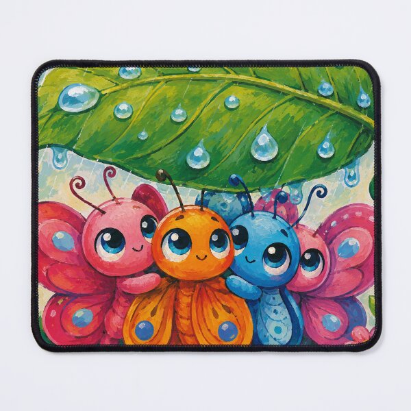 Item preview, Four Flutterbys shelter from rain under a leaf designed and sold by Nita Lesley Creates.