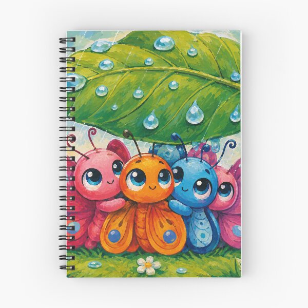 Item preview, Four Flutterbys shelter from rain under a leaf designed and sold by Nita Lesley Creates.