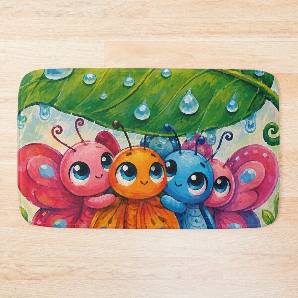 Item preview, Four Flutterbys shelter from rain under a leaf designed and sold by Nita Lesley Creates.