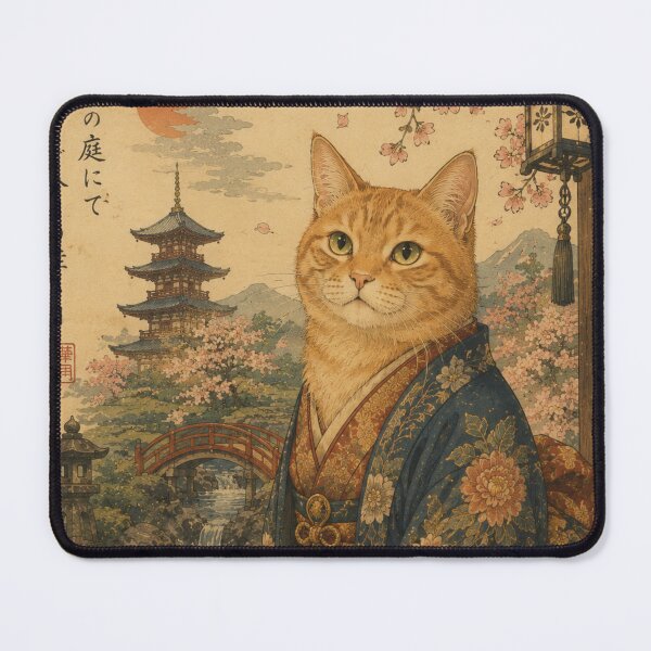 Item preview, Japanese inspired orange cat in kimono designed and sold by *~*MagicCorner*~*.