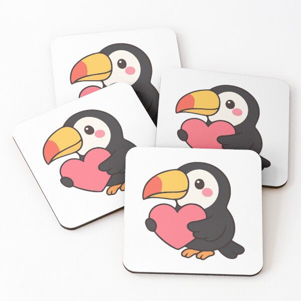 Item preview, Share the Love Toucan - Kawaii Valentine Sticker designed and sold by foryouandyours.