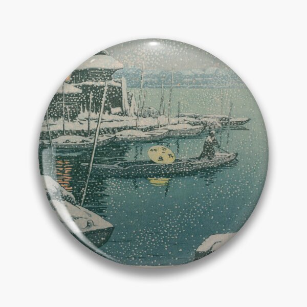 Item preview, Snow at Okawabata River - Kawase Hasui Shin-hanga designed and sold by vekotpu.