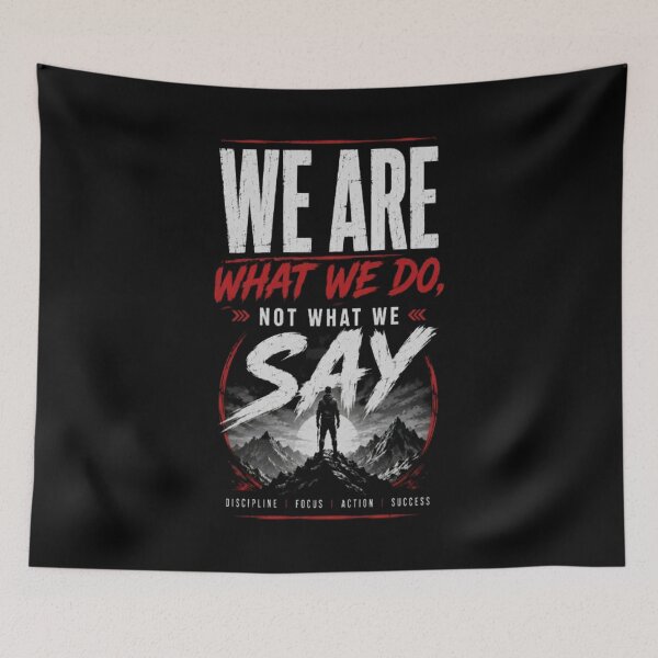 Item preview, We Are What We Do, Not What We Say – Motivational Typography T-Shirt | Success Mindset Graphic Tee designed and sold by v6ziix.