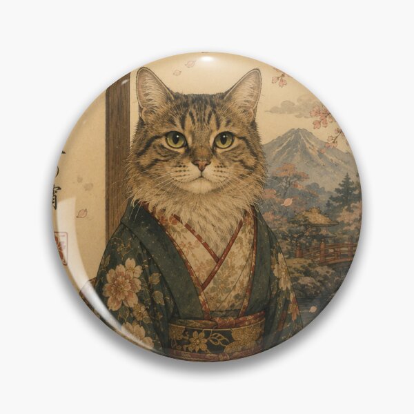 Item preview, Japanese inspired tabby cat with kimono designed and sold by *~*MagicCorner*~*.