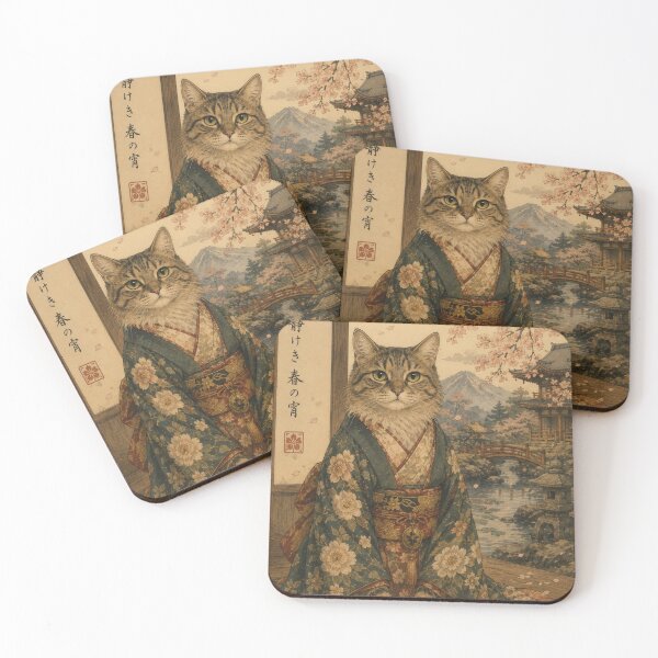 Item preview, Japanese inspired tabby cat with kimono designed and sold by *~*MagicCorner*~*.