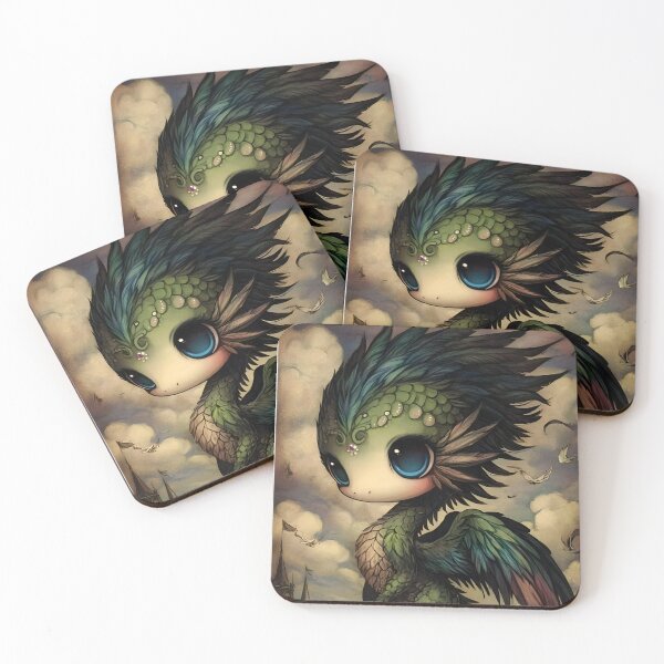 Item preview, Amphithere Dragon Fantasy Art | Winged Serpent Creature designed and sold by InkAndGloom.