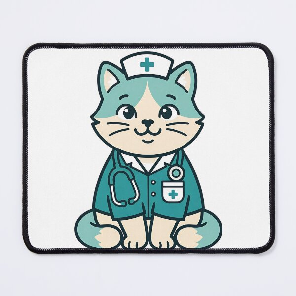 Item preview, Cute Cat Nurse Medical Illustration designed and sold by Purrlume.