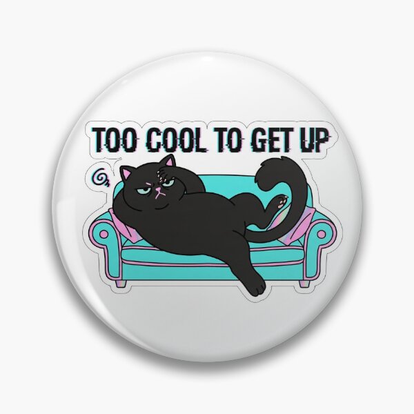 Item preview, TOO COOL TO GET UP — Cute Grumpy Black Cat Sticker designed and sold by PastelParasite.
