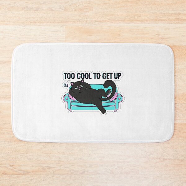 Item preview, TOO COOL TO GET UP — Cute Grumpy Black Cat Sticker designed and sold by PastelParasite.