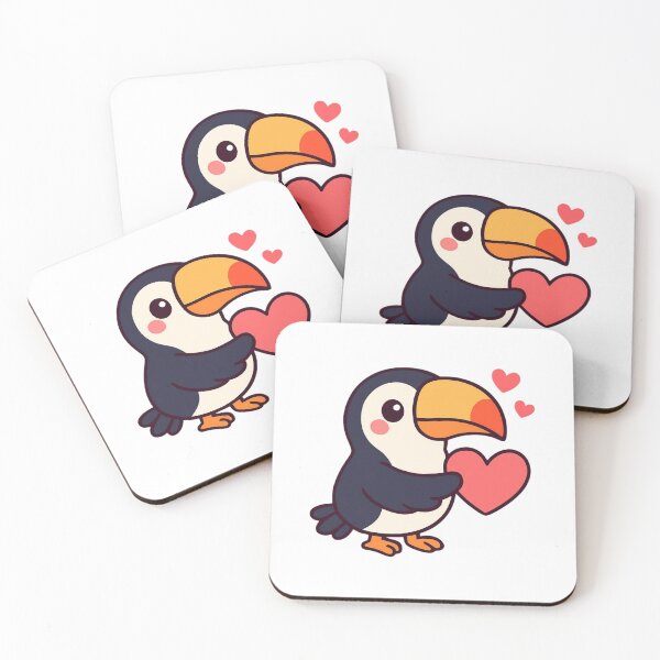 Item preview, Share the Love Toucan - Kawaii Valentine Sticker designed and sold by foryouandyours.