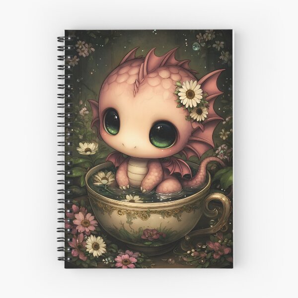 Item preview, Tea Dragon Fantasy Art | Cozy Cottagecore Dragon designed and sold by InkAndGloom.