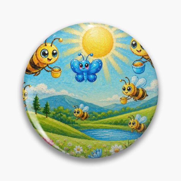 Item preview, Benny Flutterby and Bees collecting nectar designed and sold by Nita Lesley Creates.