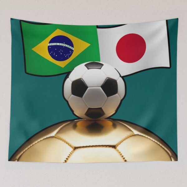 Item preview, Brazil vs Japan 2026 Retro Soccer Poster | Vintage World Cup Match Art designed and sold by Nexus Space.