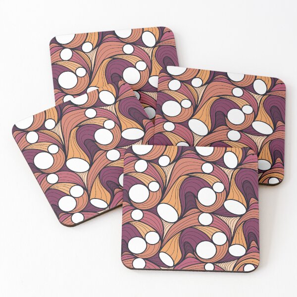 Item preview, Retro Abstract Waves with White Circles designed and sold by kaneleefordart.