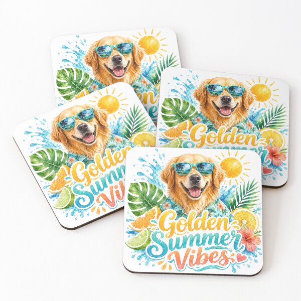 Item preview, Golden Retriever Golden Summer Vibes Tropical Dog designed and sold by KHCreative2025.