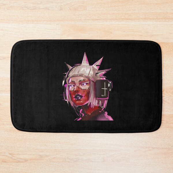 Item preview, Cyberpunk Girl With Headphones Neon Glitch Synthwave Anime designed and sold by jinajinawoodood.