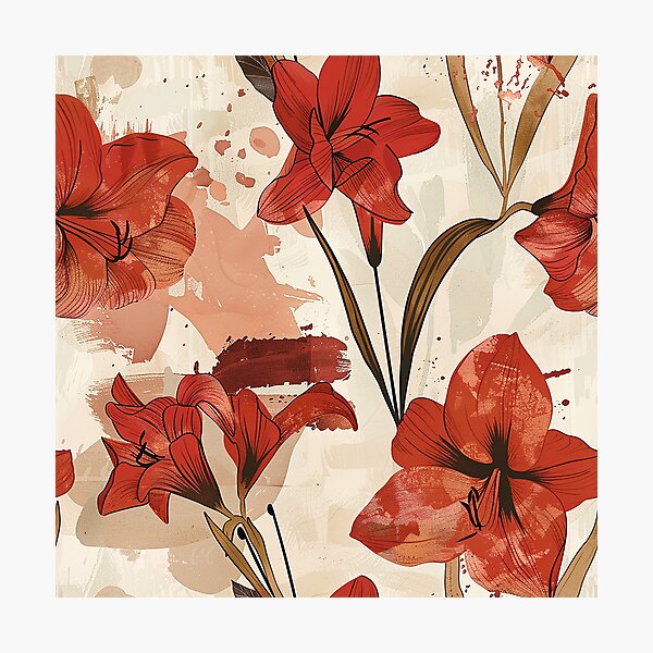 Item preview, Elegant Amaryllis Texture - Tropical Flower Pattern   - Wedding Anniversary Gifts designed and sold by RoyalStarsPatts.