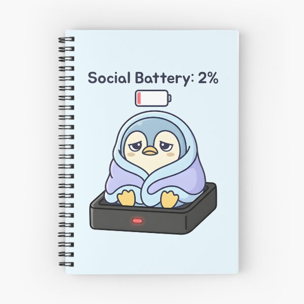 Artikelvorschau, Social Battery 2 Prozent Energiesparmodus Kawaii Pinguin entworfen und verkauft von dreephic22.
