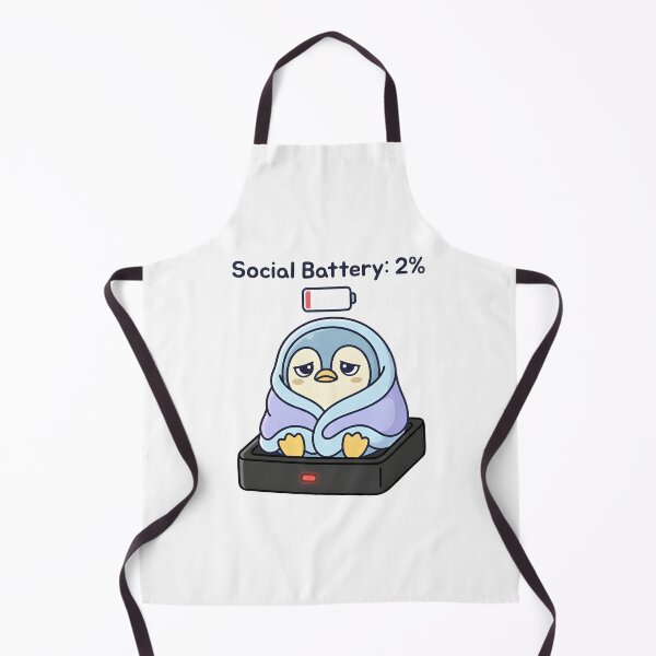Item preview, Social Battery 2 Percent Low Energy Kawaii Penguin designed and sold by dreephic22.
