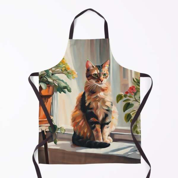 Item preview, Cozy Calico Cat on Sunny Window Sill Cottagecore Painting designed and sold by UmSkelig834.
