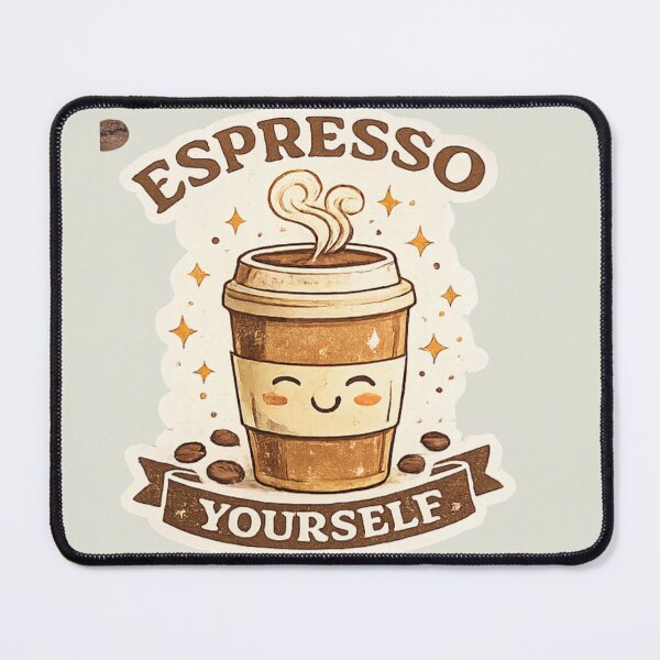 Item preview, Espresso Yourself Cute Coffee Cup Design designed and sold by Noorfashion 01.