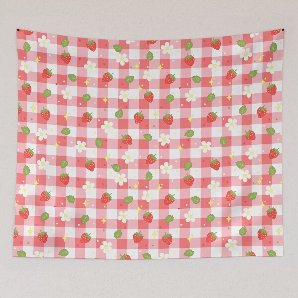 Item preview, Pink Strawberry Plaid Pattern designed and sold by KVArtchives.