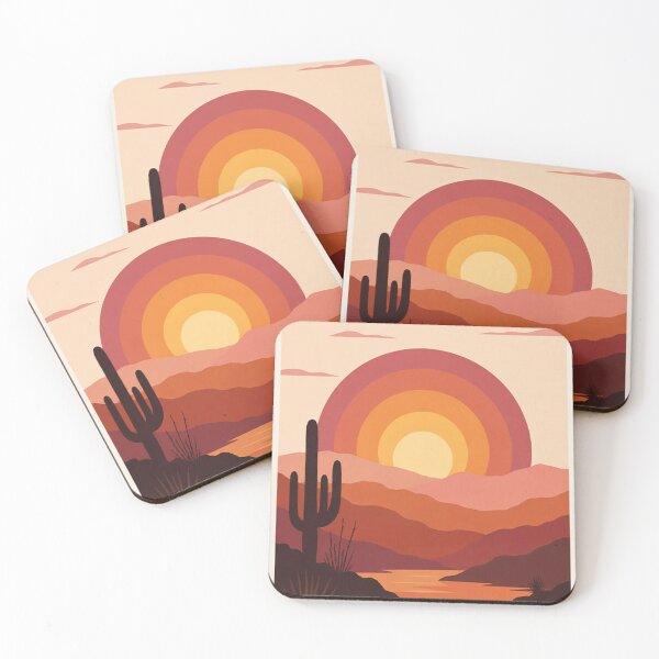Item preview, retro desert sunset poster designed and sold by The-ArtDen-1.