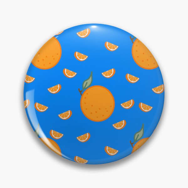 Item preview, Kawaii Orange Seamless pattern with bold blue background designed and sold by Sugarflumpairy2.