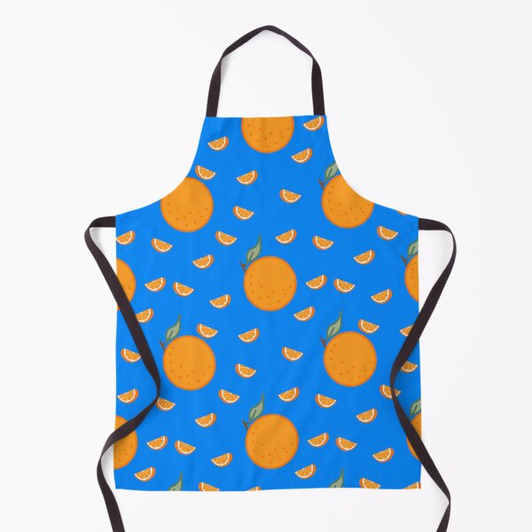 Item preview, Kawaii Orange Seamless pattern with bold blue background designed and sold by Sugarflumpairy2.
