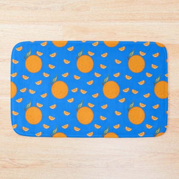 Item preview, Kawaii Orange Seamless pattern with bold blue background designed and sold by Sugarflumpairy2.