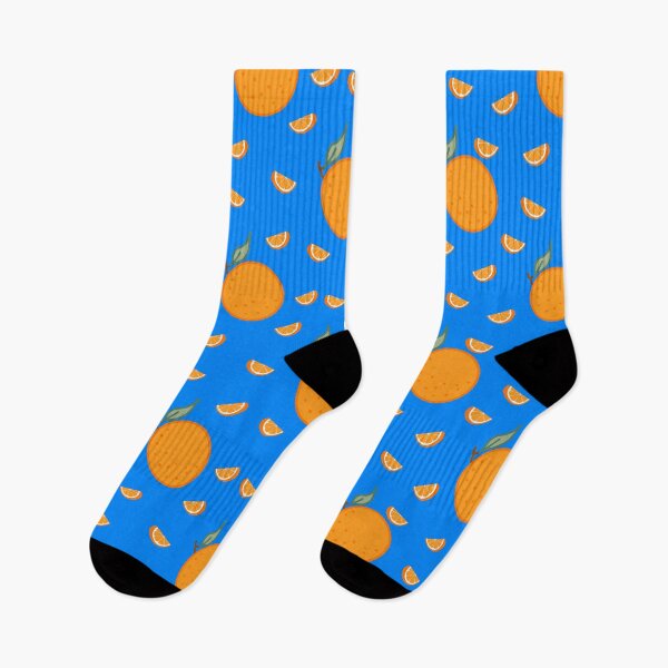 Item preview, Kawaii Orange Seamless pattern with bold blue background designed and sold by Sugarflumpairy2.
