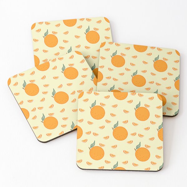 Item preview, Kawaii Orange Seamless pattern with pastel yellow background designed and sold by Sugarflumpairy2.