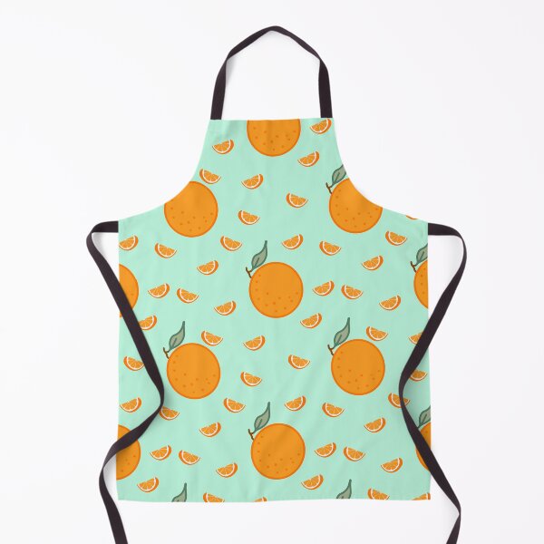 Item preview, Kawaii Orange Seamless pattern with pastel turquoise background designed and sold by Sugarflumpairy2.
