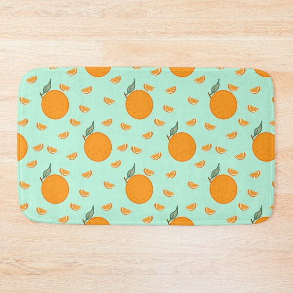 Item preview, Kawaii Orange Seamless pattern with pastel turquoise background designed and sold by Sugarflumpairy2.