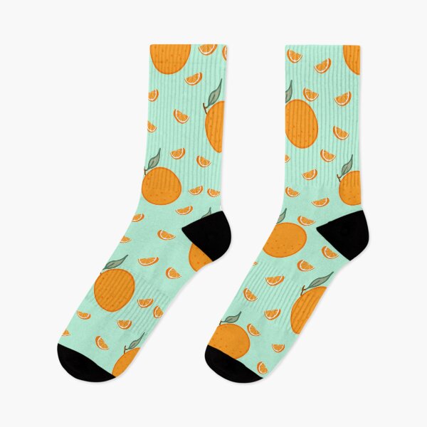 Item preview, Kawaii Orange Seamless pattern with pastel turquoise background designed and sold by Sugarflumpairy2.