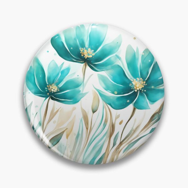 Item preview, Turquoise Dreamy Flowers designed and sold by CalmnessbyChoice.