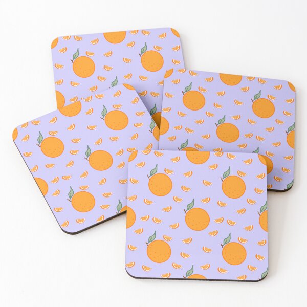 Item preview, Kawaii Orange Seamless pattern with pastel purple background designed and sold by Sugarflumpairy2.