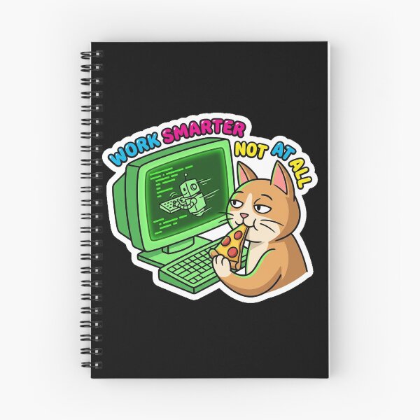 Item preview, Work Smarter Not At All Funny Programmer Cat designed and sold by Cat Meme Fund.