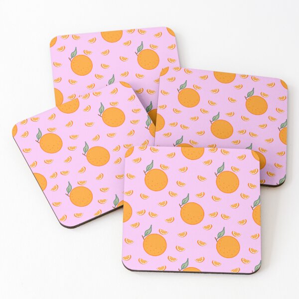 Item preview, Kawaii Orange Seamless pattern with pastel pink background designed and sold by Sugarflumpairy2.