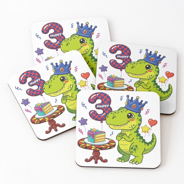 Item preview, Three REX green dino birthday gift dino crown designed and sold by Tronstell.