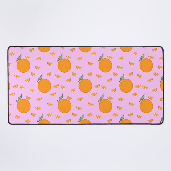 Item preview, Kawaii Orange Seamless pattern with pastel pink background designed and sold by Sugarflumpairy2.