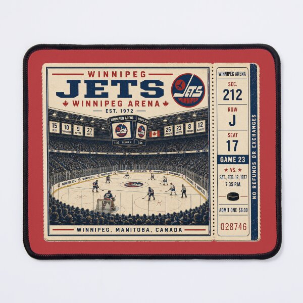 Item preview, Winnipeg Jets Vintage Hockey Ticket, Winnipeg Arena Retro NHL Art, Manitoba Hockey Nostalgia designed and sold by GhostDawgs.