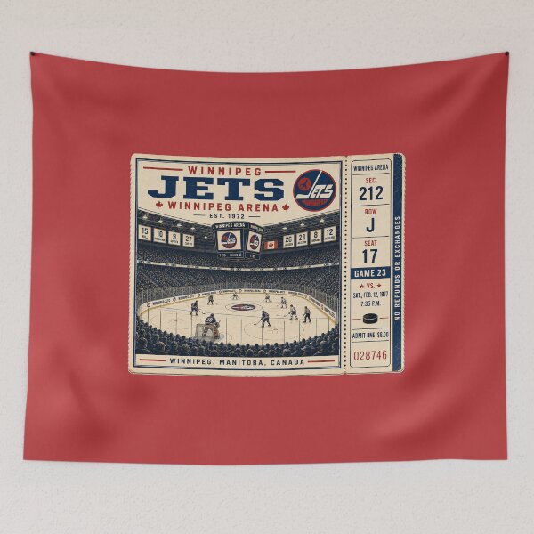 Item preview, Winnipeg Jets Vintage Hockey Ticket, Winnipeg Arena Retro NHL Art, Manitoba Hockey Nostalgia designed and sold by GhostDawgs.