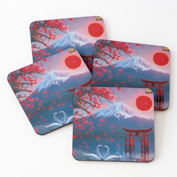 Item preview, Surreal Japanese Landscape with Mount Fuji Torii Gate and Swans designed and sold by MtCenah.