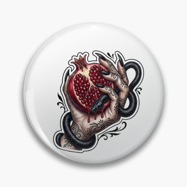 Item preview, Dark Persephone's Pomegranate with Tattooed Hand and Serpent designed and sold by SipWithStyleArt.